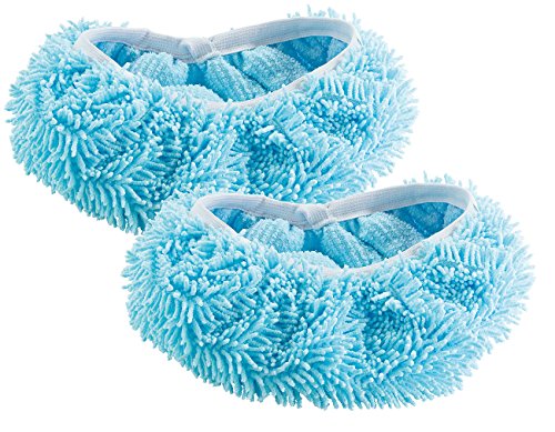 PEARL Wischmop Überzieher: Mikrofaser-Bodenwischer-Überzug für Besen, Schrubber & Schuhe, 2er-Set (Schuhüberzieher, Microfaser Bodenwischer-Überzug, Putz Hausschuhe) von PEARL