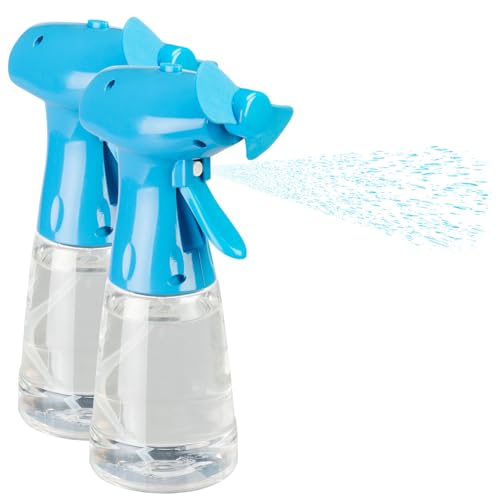 PEARL Wassersprüh-Ventilator: 2er-Set Akku-Handventilator mit Wassersprüher, 400 ml, 800mAh (Sprayer-Ventilator, Hand mit Wassernebel, Tischventilator) von PEARL