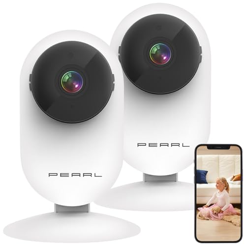 PEARL Cam: 2er Pack Full-HD-IP-Kamera, Bewegungserkennung, Nachtsicht (WLAN IP Kamera, Überwachungscam, Überwachung Baby) von PEARL