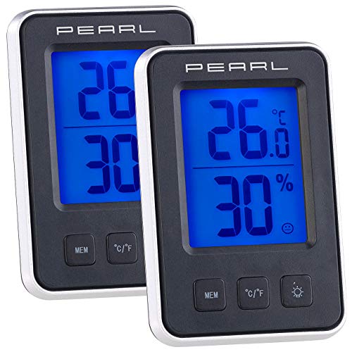 PEARL Thermometer Min Max: 3er-Set digitale Thermometer/Hygrometer, Komfortanzeige, LCD-Display (Digitale innen Thermometer, Zimmerthermometer mit Hygrometer, Kühlschrank) von PEARL