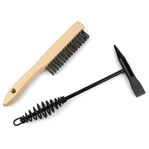 Meißelhammer mit Spiralfedergriff, 26,7 cm Schweißmeißel und 25,4 cm Drahtbürsten-Set, Vertikal- und Kegelmeißel, Edelstahlbürste zum Entfernen von Rückständen, Spritzern und Schlacke Meißelhammer mit Spiralfedergriff, 26,7 cm Schweißmeißel und 25,4 cm Drahtbürsten-Set, Vertikal- und Kegelmeißel, Edelstahlbürste zum Entfernen von Rückständen, Spritzern und Schlacke von PEASUG