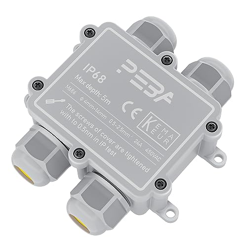 PEBA Abzweigdosen Anschlussdose Verteilerdose Wasserdichte IP68 Kabelverbinder 4 Wege Kabelstecker H-Form für 4 mm-14 mm Kabeldurchmesser Grau von PEBA