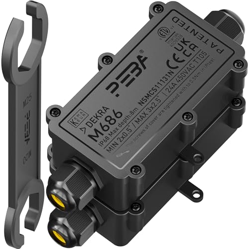 PEBA Abzweigdose, Erdkabel Klemmdose Verbindungsdose, 2 Wege Junction Box,IP68 Wasserdichte Verteilerdose,Kabelverbinder Aussen,Elektrischer Außenverteilerdose,Kabeldurchmesser 4-12mm,schwarz(2 Stück) PEBA Abzweigdose, Erdkabel Klemmdose Verbindungsdose, 2 Wege Junction Box,IP68 Wasserdichte Verteilerdose,Kabelverbinder Aussen,Elektrischer Außenverteilerdose,Kabeldurchmesser 4-12mm,schwarz(2 Stück) von PEBA