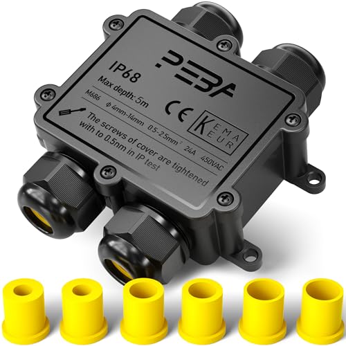 PEBA Abzweigdose IP68 Wasserdicht Kabelverbinder Aussen 4-Wege-Verbindungsdose Erdkabel Schwarz Elektrischer Außenverteilerdose,Kabelverschraubung für 4 mm-14 mm PEBA Abzweigdose IP68 Wasserdicht Kabelverbinder Aussen 4-Wege-Verbindungsdose Erdkabel Schwarz Elektrischer Außenverteilerdose,Kabelverschraubung für 4 mm-14 mm von PEBA