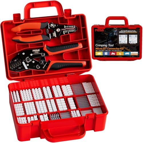 PEBA Crimpzange Set, 30 Stile JST-SH 1.0mm/GH 1.25mm/ZH 1.5mm/PH 2.0mm Stecker Set,Abisolierzange, Ratschen Crimper 0.03-0.34mm² für JST-SH/GH/ZH/PH, TE - Molex 1.0-2.0 mm Pitch Offene klemme von PEBA