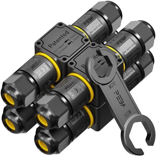 PEBA Kabelverbinder Wasserdicht 3 polig, 2-Wege IP68 Wasserdichte Kabelverbinder 4-12 mm Kabeldurchmesser, Verteilerdose außen, 3-Leiter, Verbindungsklemme mit Hebel für Outdoor, Abzweigdose 4 Stück PEBA Kabelverbinder Wasserdicht 3 polig, 2-Wege IP68 Wasserdichte Kabelverbinder 4-12 mm Kabeldurchmesser, Verteilerdose außen, 3-Leiter, Verbindungsklemme mit Hebel für Outdoor, Abzweigdose 4 Stück von PEBA