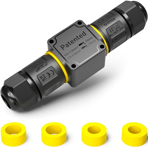 PEBA Kabelverbinder Wasserdicht 3 polig, 2-Wege IP68 Wasserdichte Kabelverbinder 4-12 mm Kabeldurchmesser, Verteilerdose außen, 3-Leiter, Verbindungsklemme mit Hebel für Outdoor, Abzweigdose Schwarz PEBA Kabelverbinder Wasserdicht 3 polig, 2-Wege IP68 Wasserdichte Kabelverbinder 4-12 mm Kabeldurchmesser, Verteilerdose außen, 3-Leiter, Verbindungsklemme mit Hebel für Outdoor, Abzweigdose Schwarz von PEBA