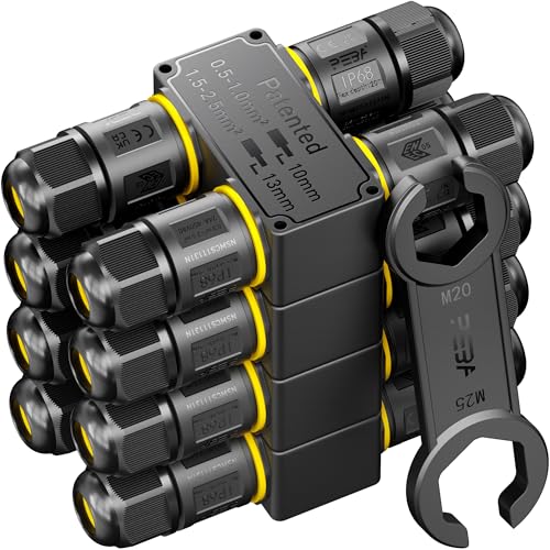 PEBA Kabelverbinder Wasserdicht 3 polig, 4-Wege IP68 Wasserdichte Kabelverbinder 4-12mm Kabeldurchmesser,Verteilerdose außen, Verbindungsklemme mit Hebel für Outdoor,H-Form Abzweigdose Schwarz 4 Stück PEBA Kabelverbinder Wasserdicht 3 polig, 4-Wege IP68 Wasserdichte Kabelverbinder 4-12mm Kabeldurchmesser,Verteilerdose außen, Verbindungsklemme mit Hebel für Outdoor,H-Form Abzweigdose Schwarz 4 Stück von PEBA