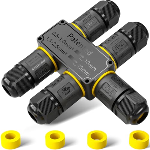 PEBA Kabelverbinder Wasserdicht 3 polig, 5-Wege IP68 Wasserdichte Kabelverbinder 4-12 mm Kabeldurchmesser, Verteilerdose außen, Verbindungsklemme mit Hebel für Outdoor, Abzweigdose Schwarz PEBA Kabelverbinder Wasserdicht 3 polig, 5-Wege IP68 Wasserdichte Kabelverbinder 4-12 mm Kabeldurchmesser, Verteilerdose außen, Verbindungsklemme mit Hebel für Outdoor, Abzweigdose Schwarz von PEBA