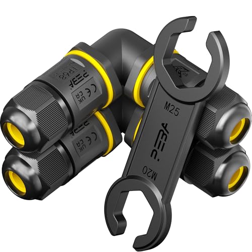 PEBA Kabelverbinder Wasserdicht Abzweigdose IP68 Verteilerdose Klemmdose für Aussen L-Form 3-polig für Ø4mm-12mm Kabeldurchmesser für Garten im Freienwasserdicht, Schwarz 2 Stück PEBA Kabelverbinder Wasserdicht Abzweigdose IP68 Verteilerdose Klemmdose für Aussen L-Form 3-polig für Ø4mm-12mm Kabeldurchmesser für Garten im Freienwasserdicht, Schwarz 2 Stück von PEBA