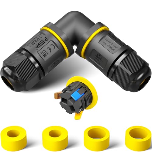 PEBA Kabelverbinder Wasserdicht Abzweigdose IP68 Verteilerdose Klemmdose für Aussen L-Form 3-polig für Ø4mm-12mm Kabeldurchmesser für Garten im Freienwasserdicht, Schwarz PEBA Kabelverbinder Wasserdicht Abzweigdose IP68 Verteilerdose Klemmdose für Aussen L-Form 3-polig für Ø4mm-12mm Kabeldurchmesser für Garten im Freienwasserdicht, Schwarz von PEBA