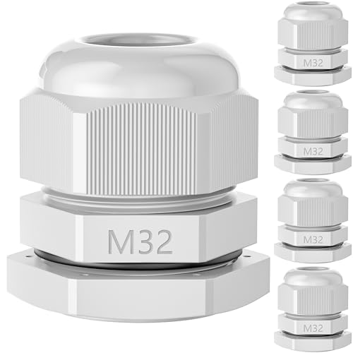 PEBA Kabelverschraubung M32 x 1,5 Wasserdicht Kabeldurchführung, IP68 Kabelverschraubungen Set mit Gegenmutter Kunststoff, Kabeleinführung Verstellbare für 16-21mm, Gummitülle Kabeldurchführung Grau PEBA Kabelverschraubung M32 x 1,5 Wasserdicht Kabeldurchführung, IP68 Kabelverschraubungen Set mit Gegenmutter Kunststoff, Kabeleinführung Verstellbare für 16-21mm, Gummitülle Kabeldurchführung Grau von PEBA