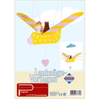 Pebaro - Laubsägevorlage Mobilé fliegende Prinzessin im Flugzeug, Flugfigur von PEBARO