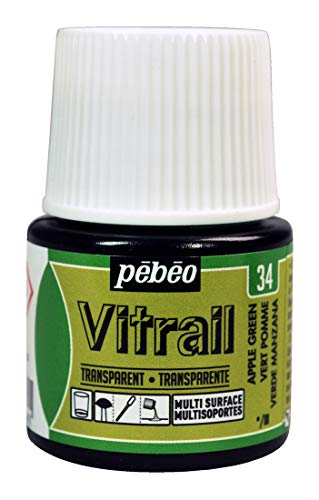 Pebeo Glasfarbe, 45 ml, Effekt Buntglas, Apfelgrün von PEBEO