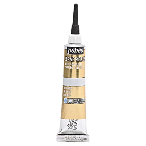 PEBEO Vitrail Buntglas-Effekt Cerne Relief 20 ml Tube mit Tülle, Rich Gold von PEBEO