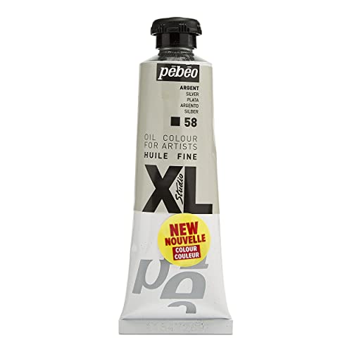 Pébéo - Feines Öl XL 37 ML - Ölgemälde - Ideal für Anfänger oder Profis - Fine Art Malerei - Feine Qualität - Pébéo Ölgemälde - Silber - 37 ml von PEBEO