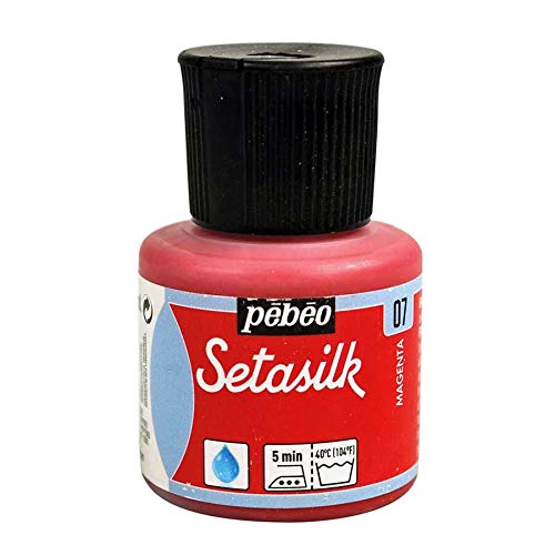 Pébéo – Flasche Setasilk Magenta 45 ml – Farbe auf Seide – Flaschenverschluss (45 ml) – Farbe Magenta von PEBEO