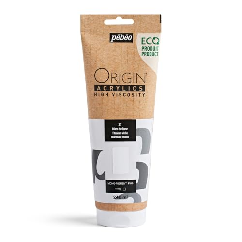 Pébéo - Origin Acrylics 240 ml - Öko-Acrylfarbe - Hohe Viskosität - Matte Oberfläche - Bindemittel 100% recycelt - 96% Rohstoffe aus Europa - Titanweiß Pébéo - Origin Acrylics 240 ml - Öko-Acrylfarbe - Hohe Viskosität - Matte Oberfläche - Bindemittel 100% recycelt - 96% Rohstoffe aus Europa - Titanweiß von PEBEO