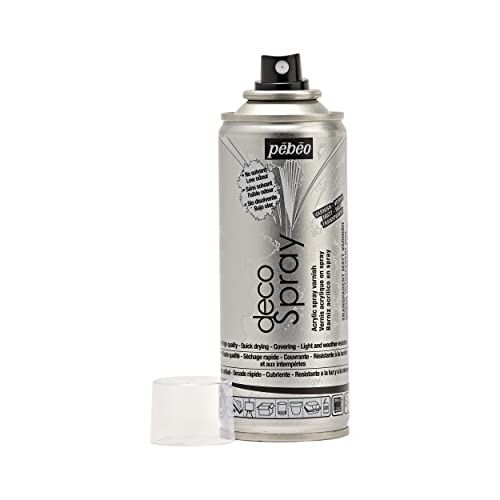 Pébéo - decoSpray - Transparentes Lackspray - Auf Wasserbasis - Nicht entfernbar, dauerhaft und beständig - Innen- und Außenanwendung - Größe 200 ml - Matt Pébéo - decoSpray - Transparentes Lackspray - Auf Wasserbasis - Nicht entfernbar, dauerhaft und beständig - Innen- und Außenanwendung - Größe 200 ml - Matt von PEBEO