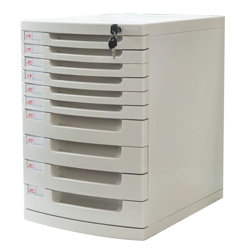 Abschließbarer Schreibtisch-Aktenschrank Kunststoff-Dokumentenbox Im A4-Format Mit Mehrstufigen Schubladen Sichere Aufbewahrung Für Büro Zuhause Aktenbox Ordner Archive Zubehör(10-layersB) von PEBFHSQW