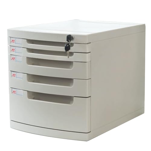 Abschließbarer Schreibtisch-Aktenschrank Kunststoff-Dokumentenbox Im A4-Format Mit Mehrstufigen Schubladen Sichere Aufbewahrung Für Büro Zuhause Aktenbox Ordner Archive Zubehör(5-layersA) von PEBFHSQW