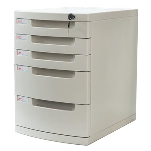 Abschließbarer Schreibtisch-Aktenschrank Kunststoff-Dokumentenbox Im A4-Format Mit Mehrstufigen Schubladen Sichere Aufbewahrung Für Büro Zuhause Aktenbox Ordner Archive Zubehör(5-layersB) von PEBFHSQW