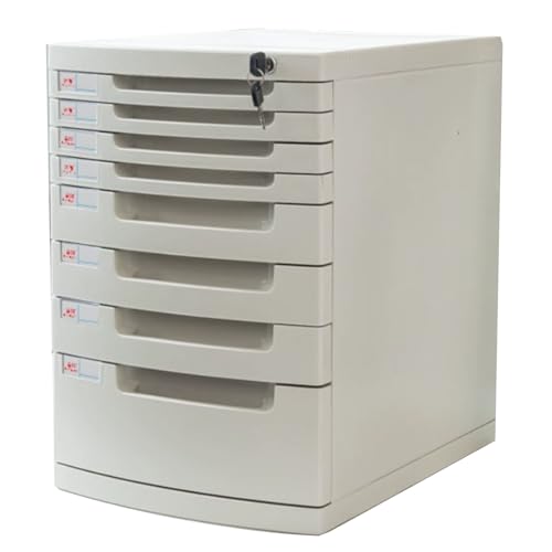 Abschließbarer Schreibtisch-Aktenschrank Kunststoff-Dokumentenbox Im A4-Format Mit Mehrstufigen Schubladen Sichere Aufbewahrung Für Büro Zuhause Aktenbox Ordner Archive Zubehör(8-layersB) von PEBFHSQW
