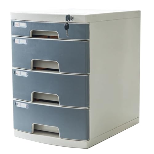 Abschließbarer Schreibtisch-Aktenschrank – Mehrschichtiger Kunststoff-Organizer Mit Schubladen Papier, Büromaterial Büroutensilien Aktenbox Für Die Organisation Homeoffice(4-layersB) von PEBFHSQW