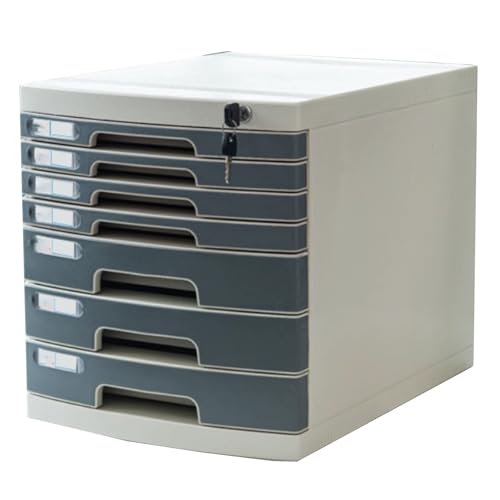 Abschließbarer Schreibtisch-Aktenschrank – Mehrschichtiger Kunststoff-Organizer Mit Schubladen Papier, Büromaterial Büroutensilien Aktenbox Für Die Organisation Homeoffice(7-layersA) von PEBFHSQW