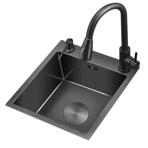 Kleine Edelstahl-Barspüle Mit Wasserhahn, Kompaktes Einbau-Einzelbecken Für Großküchen, Hotelcafés Und Den Privaten Gebrauch, Platzsparendes Waschbecken(45 * 32 * 21cm) von PEBFHSQW