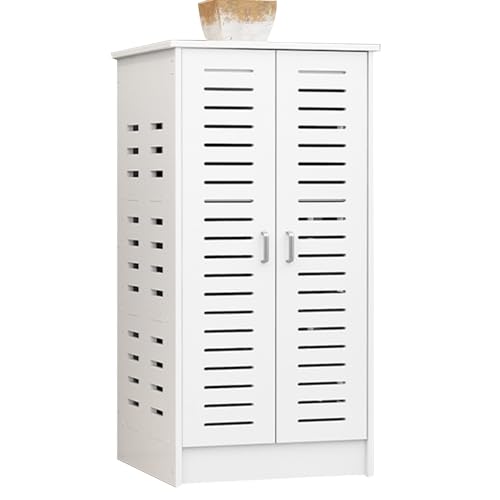 PEBFHSQW Router-Regal WLAN-Router-Schrank Mit Belüftung, Bodenstehender Netzwerk-Organizer, Set-Top-Box-Regal, Heimbüro-Dekoration(Weiß,120 * 60 * 60cm) von PEBFHSQW