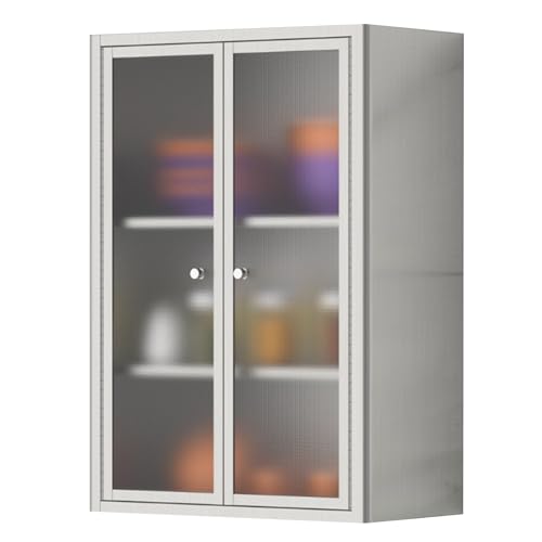 PEBFHSQW Wandschrank Edelstahl-Wandschrank – Badezimmerschrank, Küchenschrank Mit Ablageflächen, Toilettenschrank, Waschküche, Balkonschrank(60 * 38 * 20cm) von PEBFHSQW