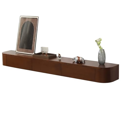 PEBFHSQW Wandschrank Hängender Wandschrank Aus Holz – Kleiner Eck-Doppeltür-TV-Ständer Mit Schubladen, Wohnzimmermöbel, Platzsparende Wohndekoration(Brown,180 * 30 * 20cm) von PEBFHSQW