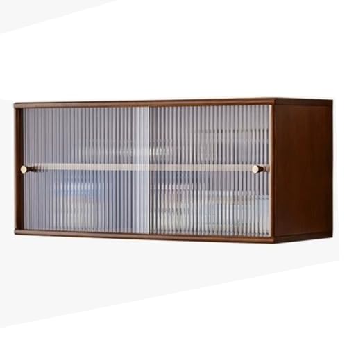 PEBFHSQW Wandschrank Küchen-Wandschrank Aus Holz Mit Schiebetür – Hängeschrank Für Schlafzimmer, Wohnzimmer, Balkon – Platzsparendes, Vielseitiges Regal(Brown,60 * 30 * 35cm) von PEBFHSQW
