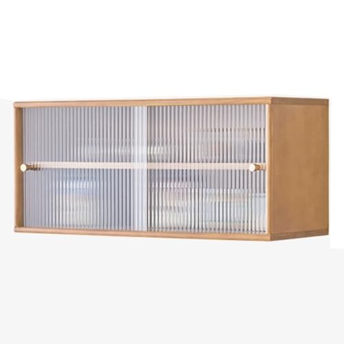 PEBFHSQW Wandschrank Küchen-Wandschrank Aus Holz Mit Schiebetür – Hängeschrank Für Schlafzimmer, Wohnzimmer, Balkon – Platzsparendes, Vielseitiges Regal(Wood B,60 * 30 * 35cm) von PEBFHSQW