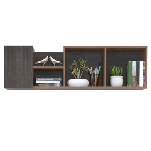 PEBFHSQW Wandschrank Schwebendes Gitterregal – Wandschrank, Hängeregal, Minimalistisches Und Modernes Organizer-Möbel Für Wohnzimmer, Schlafzimmer Und Büro(120 * 21 * 32.6cm) von PEBFHSQW