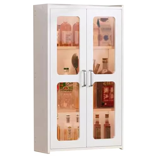 PEBFHSQW Wandschrank Wandschrank Mit Türen – Mehrschichtiger Hängeschrank Für Küche, Bad, Schlafzimmer, Balkon, Multifunktionales Regal Für Gewürze, Kosmetikartikel(WhiteB,70 * 40 * 16cm) von PEBFHSQW