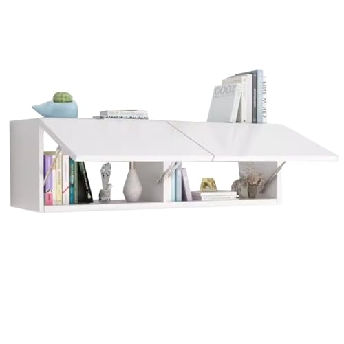 Wandschrank Wandregal Mit Schwebendem Hängeregal – Wanddeko-Regal Für Wohnzimmer Schlafzimmer Badezimmer Aufbewahrungsorganizer Über Dem Schreibtisch Kleine Räume Wohnung(Weiß,120*24*33.6cm) von PEBFHSQW