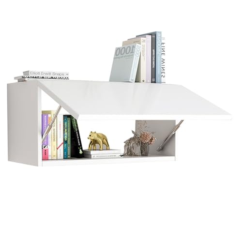 Wandschrank Wandregal Mit Schwebendem Hängeregal – Wanddeko-Regal Für Wohnzimmer Schlafzimmer Badezimmer Aufbewahrungsorganizer Über Dem Schreibtisch Kleine Räume Wohnung(Weiß,60*24*33.6cm) von PEBFHSQW