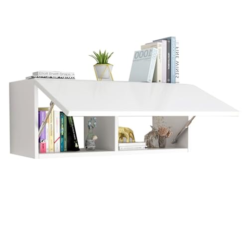 Wandschrank Wandregal Mit Schwebendem Hängeregal – Wanddeko-Regal Für Wohnzimmer Schlafzimmer Badezimmer Aufbewahrungsorganizer Über Dem Schreibtisch Kleine Räume Wohnung(Weiß,80*24*33.6cm) von PEBFHSQW