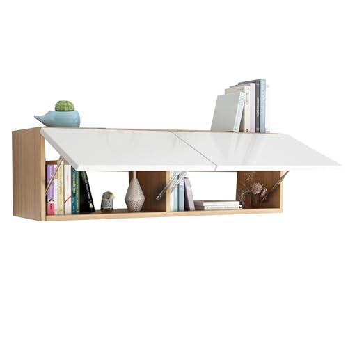 Wandschrank Wandregal Mit Schwebendem Hängeregal – Wanddeko-Regal Für Wohnzimmer Schlafzimmer Badezimmer Aufbewahrungsorganizer Über Dem Schreibtisch Kleine Räume Wohnung(Wood colorA,120*24*33.6cm) von PEBFHSQW
