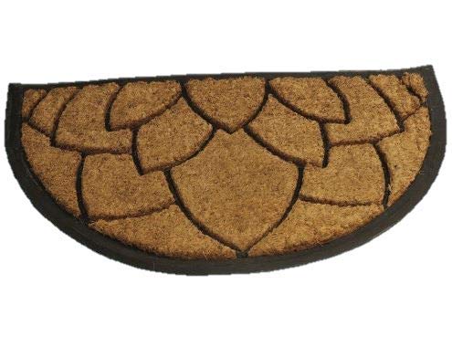PEBSHOP Halbmond-Fußmatte aus Kokosnuss und Gummi, 45 x 75 cm. von PEBSHOP