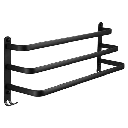 Handtuchhalter Bad 3 Tier Schwarz 60CM Ohne Bohren,Aluminium Wand-handtuchhalter Badezimmer Bad KüChe FüR 3-Stöckig Handtuchhalter Mit Haken and Paste Habdtuchhalterung Handtuchhalter Bad 3 Tier Schwarz 60CM Ohne Bohren,Aluminium Wand-handtuchhalter Badezimmer Bad KüChe FüR 3-Stöckig Handtuchhalter Mit Haken and Paste Habdtuchhalterung von PECHTY