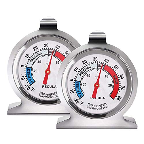 Kühlschrank-Thermometer, -30 ~ 30 °C/-20 ~ 60 °F, klassisches Kühlschrank-Thermometer, großes Zifferblatt mit roter Anzeige, Thermometer für Gefrierschrank, Kühlschrank, Kühler Kühlschrank-Thermometer, -30 ~ 30 °C/-20 ~ 60 °F, klassisches Kühlschrank-Thermometer, großes Zifferblatt mit roter Anzeige, Thermometer für Gefrierschrank, Kühlschrank, Kühler von PECULA