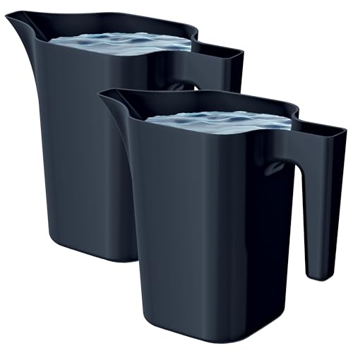 PECZEKO Gießkanne 1,8 Liter für Haus & Garten - aus robustem Kunststoff - giesskanne zur einfachen Bewässerung von Blumen, Pflanzen und zimmerpflanzen 2er-Set (2 Pack) Anthrazit von PECZEKO