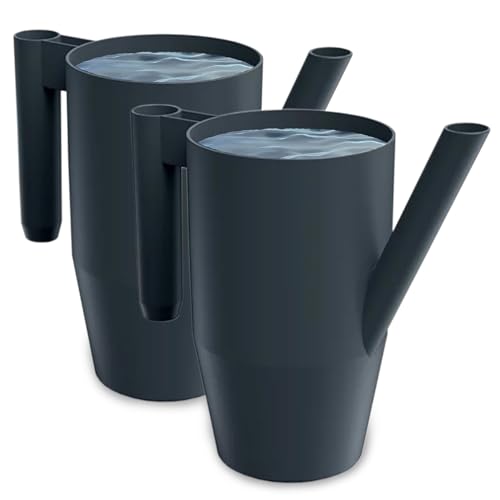 PECZEKO Gießkanne 2,0 Liter für Haus & Garten - aus robustem Kunststoff - giesskanne zur einfachen Bewässerung von Blumen, Pflanzen und zimmerpflanzen 2er-Set (2 Pack) Anthrazit von PECZEKO