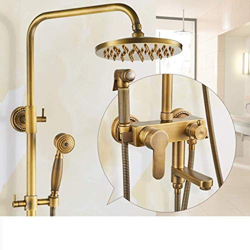 MOLVUS Duschset Retro mit Zwei Griffen, inklusive Duschschlauch, Handbrause und Badewannenarmatur, Handbrausenset für Badezimmer, Hotel, Zuhause, Feste Duschköpfe aus Messing MOLVUS Duschset Retro mit Zwei Griffen, inklusive Duschschlauch, Handbrause und Badewannenarmatur, Handbrausenset für Badezimmer, Hotel, Zuhause, Feste Duschköpfe aus Messing von PEDDCEX
