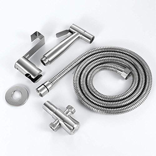 MOLVUS Handbrause aus Edelstahl, Toilettenbrause mit Schlauch und Halterung – Set aus gebürstetem Edelstahl, Toiletten-Sprühpistole, Duschköpfe MOLVUS Handbrause aus Edelstahl, Toilettenbrause mit Schlauch und Halterung – Set aus gebürstetem Edelstahl, Toiletten-Sprühpistole, Duschköpfe von PEDDCEX