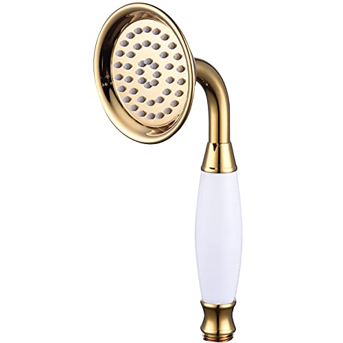 MOLVUS Handbrausekopf, Messing-Handbrause, Goldener Duschkopf, Einzelfunktions-Handbrause, runde Form, geeignet für das Fitnessstudio im Hotel zu Hause MOLVUS Handbrausekopf, Messing-Handbrause, Goldener Duschkopf, Einzelfunktions-Handbrause, runde Form, geeignet für das Fitnessstudio im Hotel zu Hause von PEDDCEX