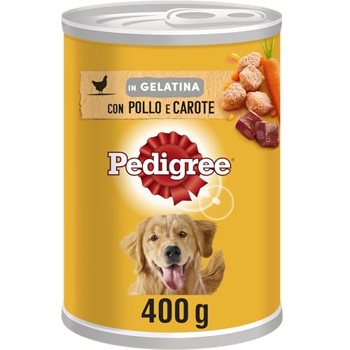 Pedigree Huhn und Karotten in Gelee, Nassfutter für Hunde, 24 Dosen à 400 g von Pedigree